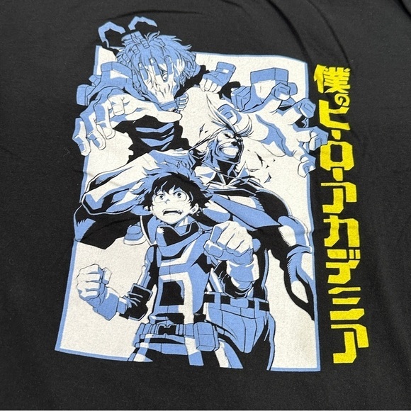Funimation My Hero Academia Anime Manga Black Graphic T-Shirt - Picture 2 of 7